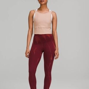 Lululemon Pink Clay Power Pivot Ribbed Tank Top